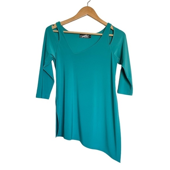 Sympli Focus Asymmetric Cutout Tunic Top 4 - Picture 2 of 9